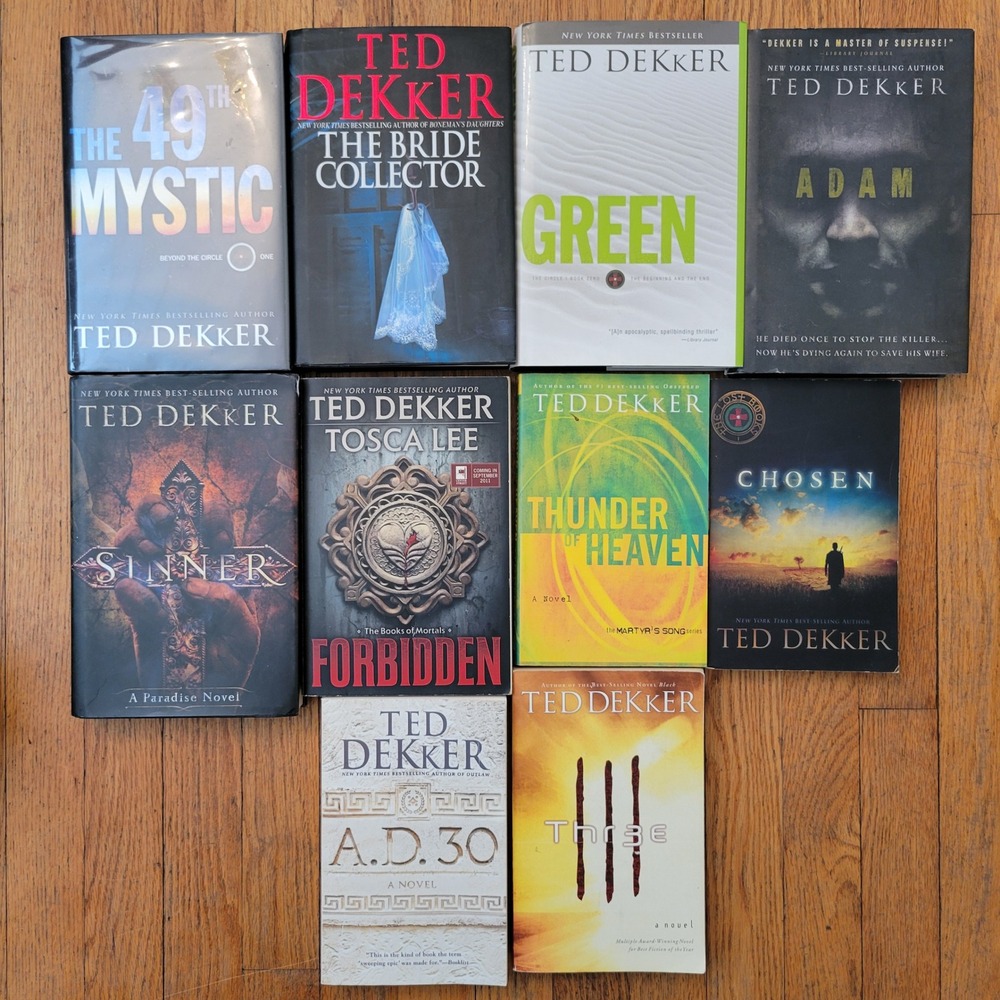 10 Ted Dekker Book Lot Forbidden Adam Green Sinner 49th‎ Mystic Chosen SIGNED